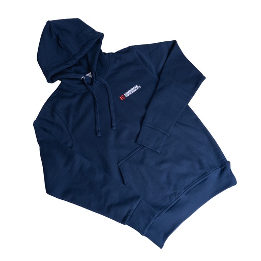 [HNE-021] Kapuzenpullover blau, Unisex mit Stick